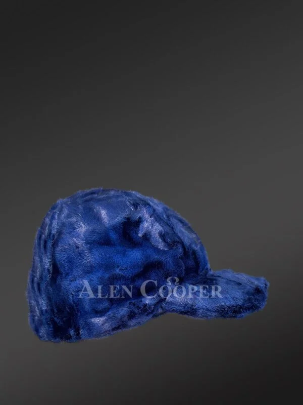 Men's Mink Baseball Hat in Royal Blue - Image 3