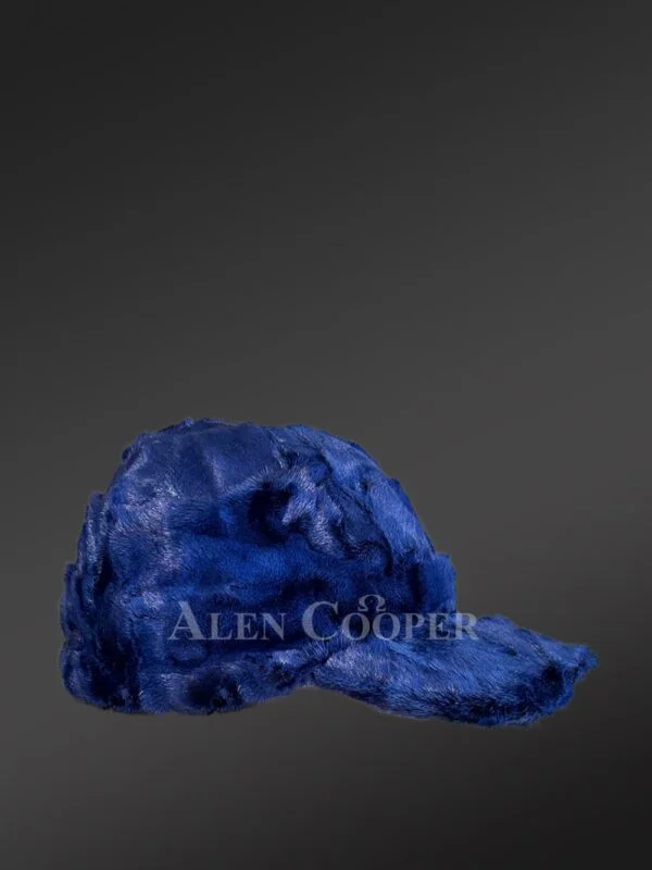 Men's Mink Baseball Hat in Royal Blue - Image 2