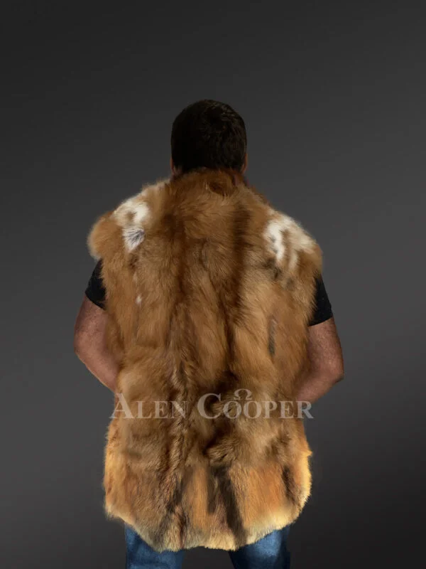 Mens Red Fox Fur Vest – Enjoy Comforting Warmth with Elegance - Image 5