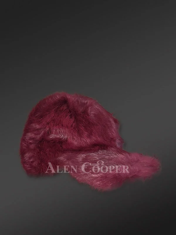 Men's Rabbit Baseball Hat in Burgundy - Image 2