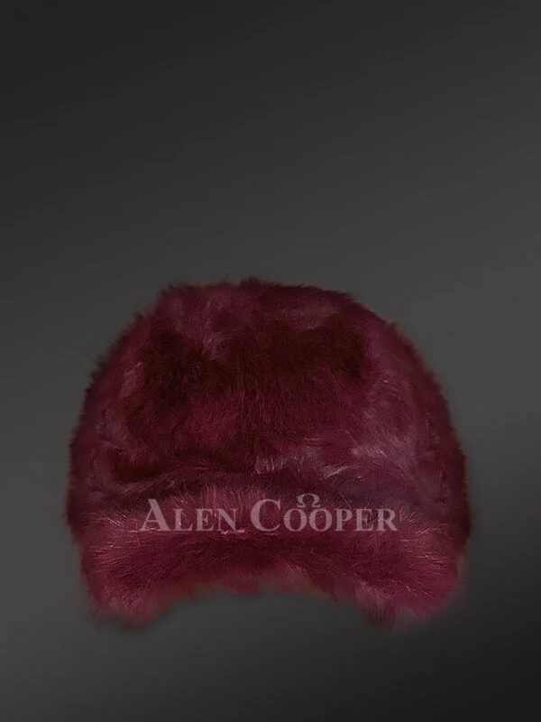 Men's Rabbit Baseball Hat in Burgundy - Image 4