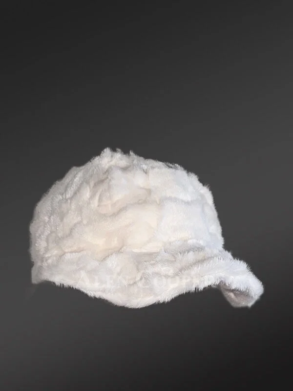 Men's White Mink Baseball Hat