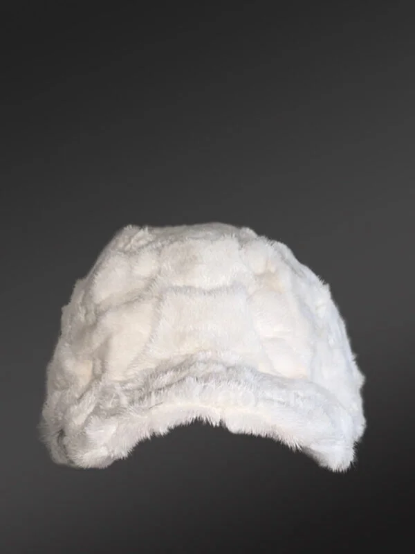 Men's White Mink Baseball Hat - Image 3