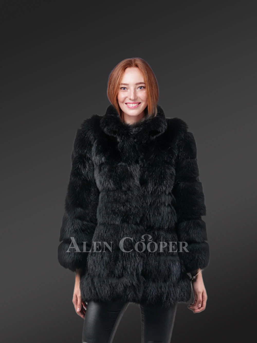 Women’s Mid Length Raccoon Fur Coat