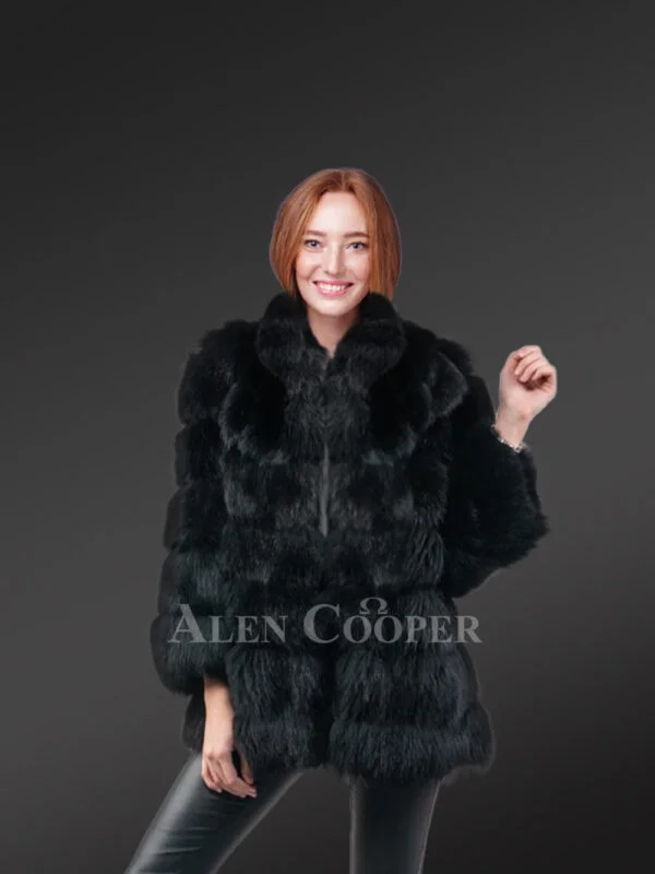 Women’s Mid Length Raccoon Fur Coat - Image 2