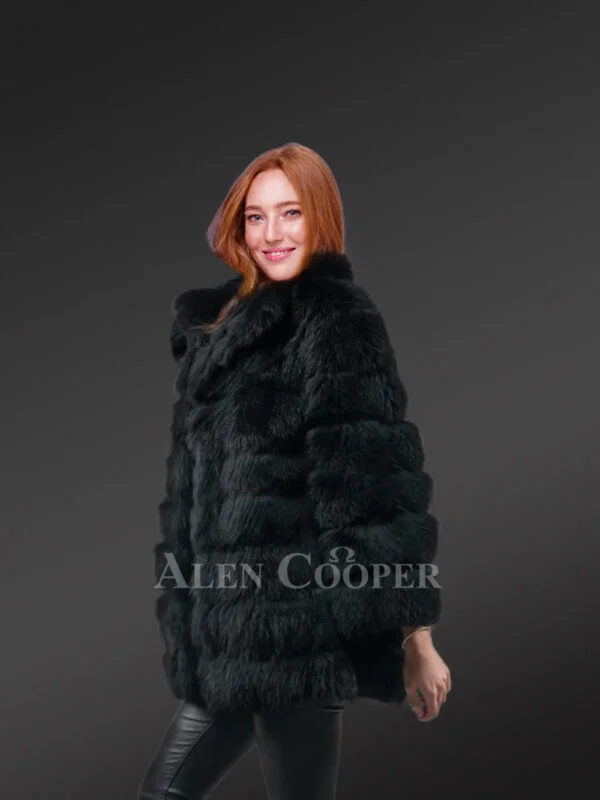 Women’s Mid Length Raccoon Fur Coat - Image 3