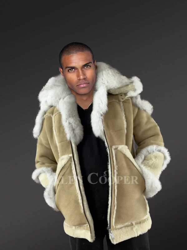 Men's B3 Bomber with Fox Fur Accents - Image 3