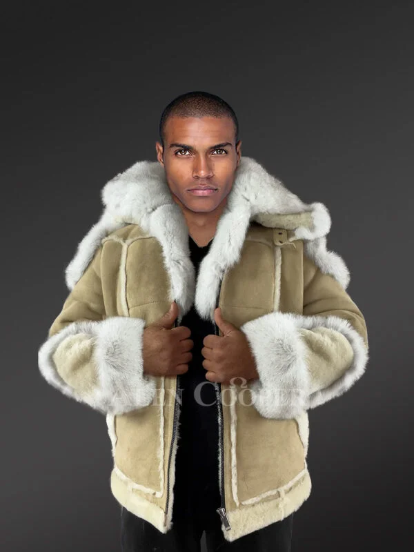 Men's B3 Bomber with Fox Fur Accents - Image 2