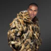 Men’s Grey Fox Fur Bomber with Hood