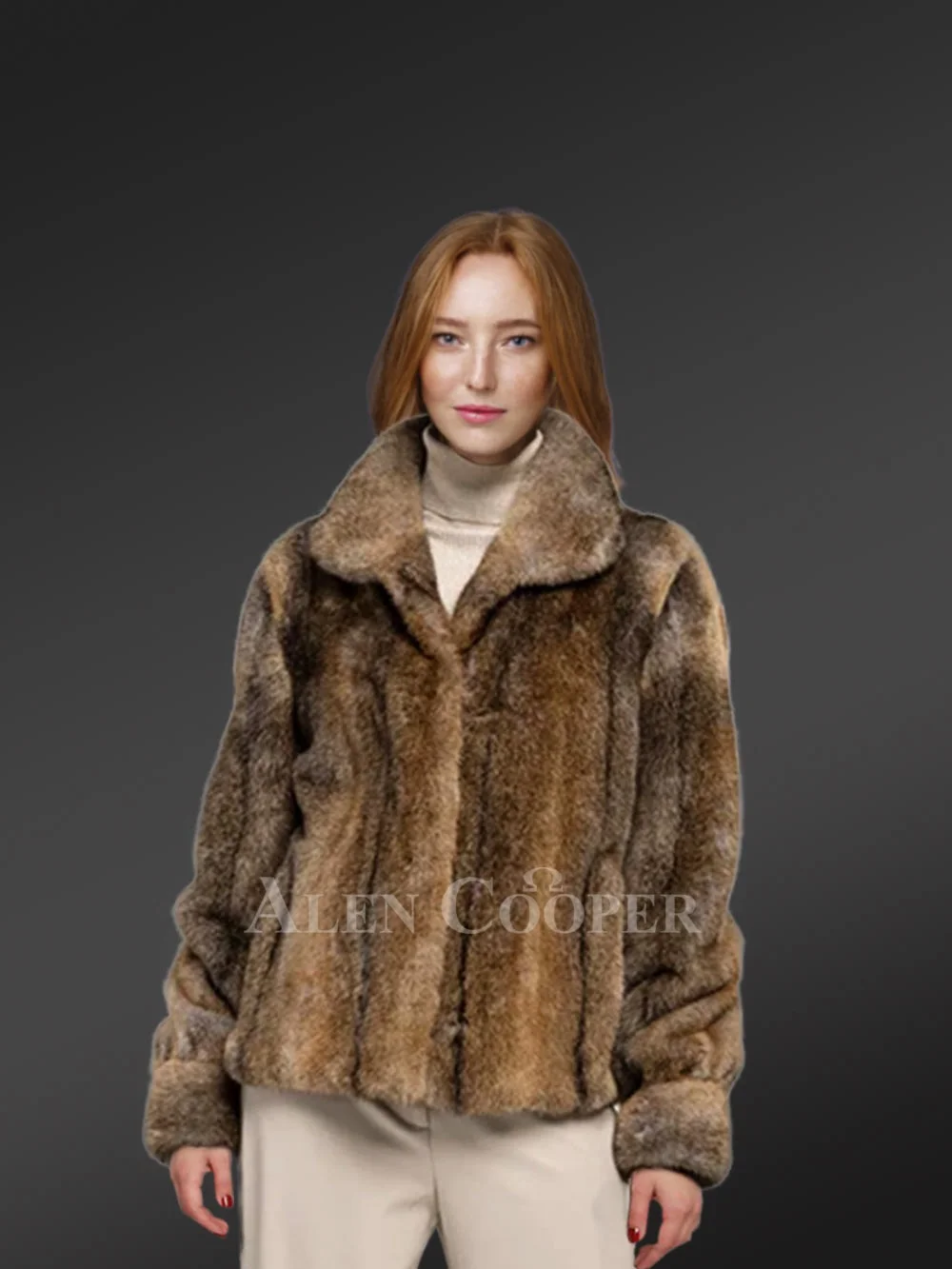 Women's Dressy Hare Fur Coat