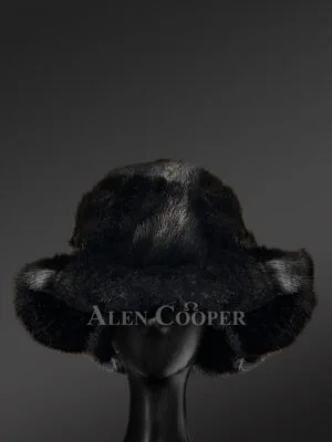 Women's Fullskin Mink Hat with Fox Fur Trim