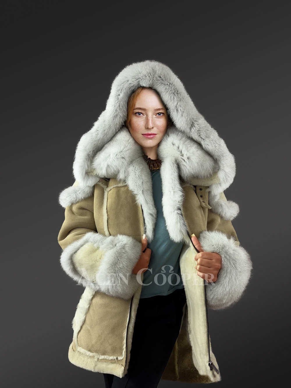 Women’s Shearling B3 Bomber with Fox Fur Accents