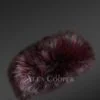 Fox Fur Headband in Burgundy