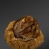 Mink Roller Hat with Fox Fur in Whisky