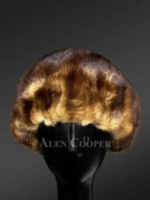 Women’s Beanie Mink Hat Whisky