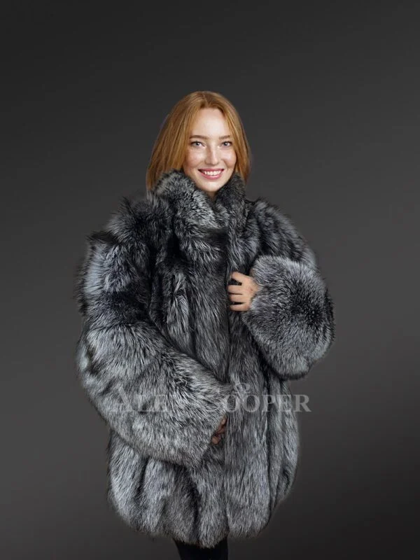 Women’s Mid Length Fox Fur Stroller - Image 2