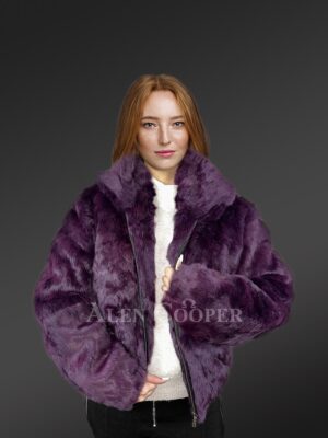 Women’s Purple Rabbit Bomber Jacket (3)