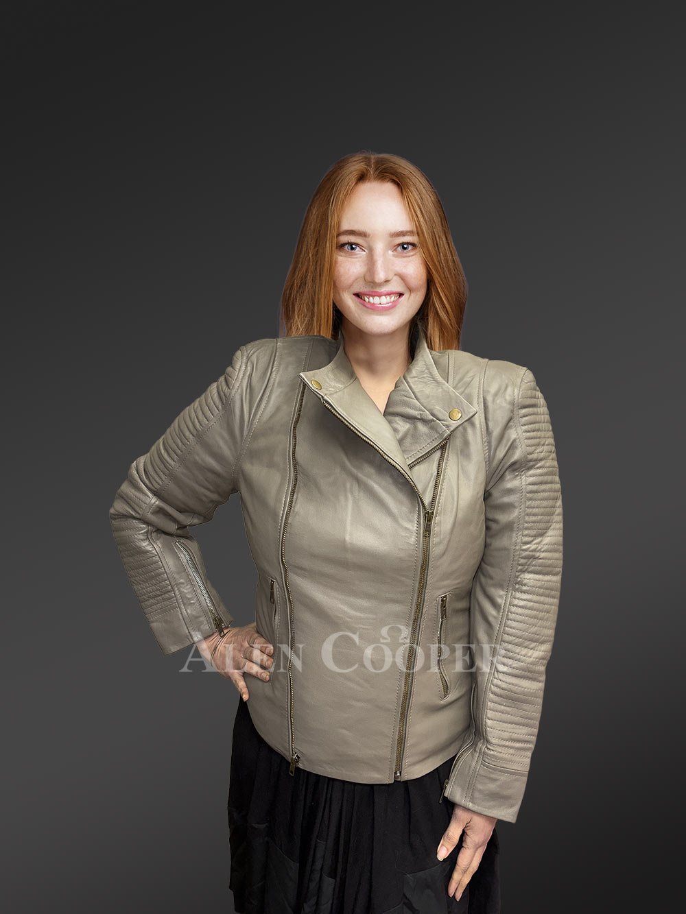 Women’s stylish Moto Jacket in Grey