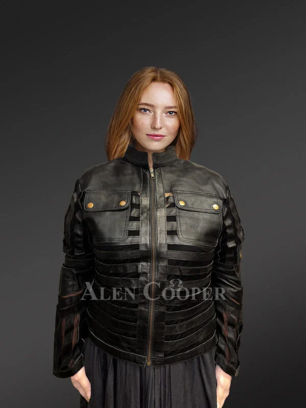 Women’s Contemporary Spring Leather Jacket - Image 5