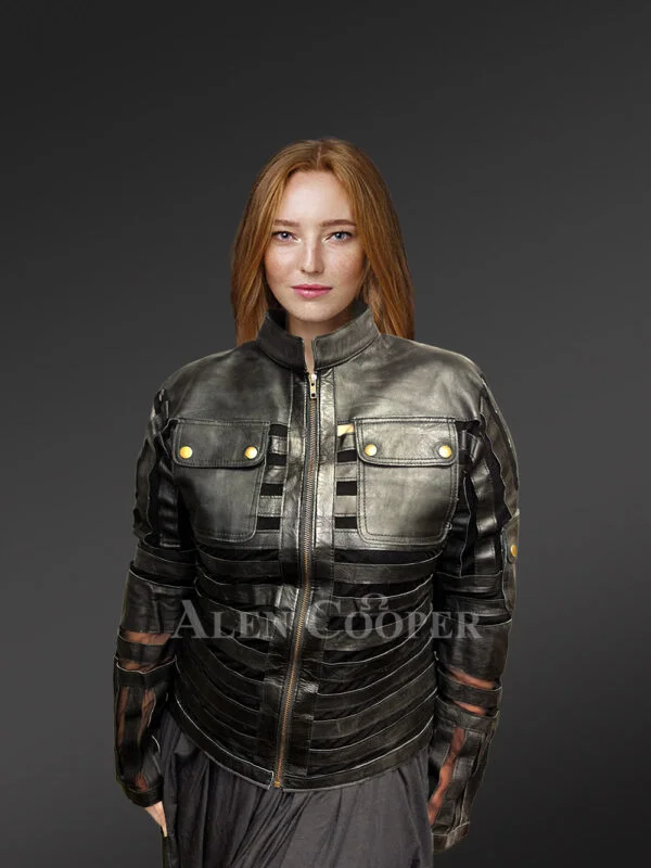 Women’s Contemporary Spring Leather Jacket - Image 4