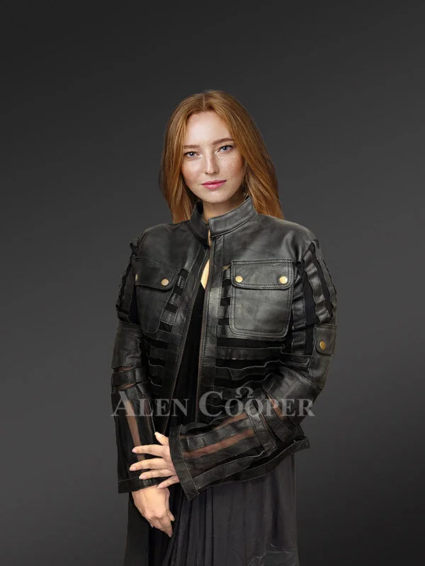 Women’s Contemporary Spring Leather Jacket - Image 3